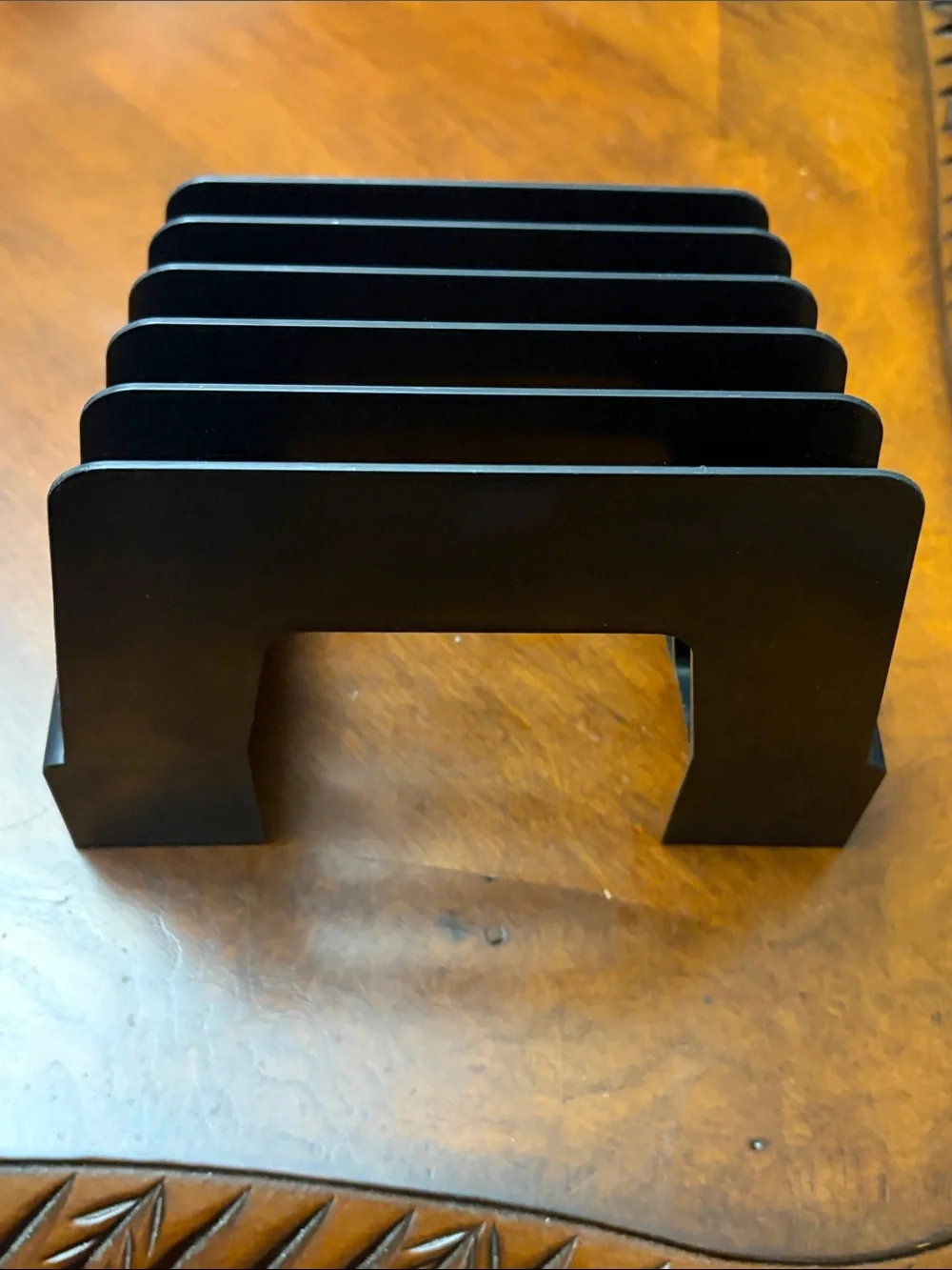 5-Tier Black Incline File Sorter Desk Organizer